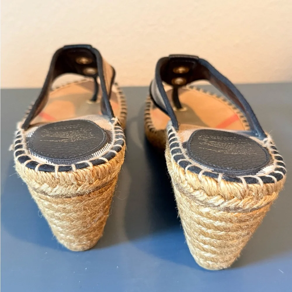 Burberry Plaid Espadrille Thong Sandals - Picture 6 of 6